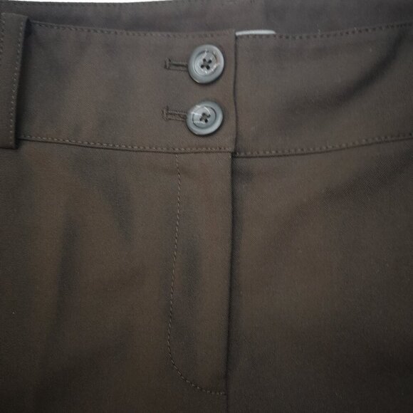 Ann Taylor Margo Ladies Size 12 Dark Brown Straight Legs Dress Pants - Picture 6 of 10